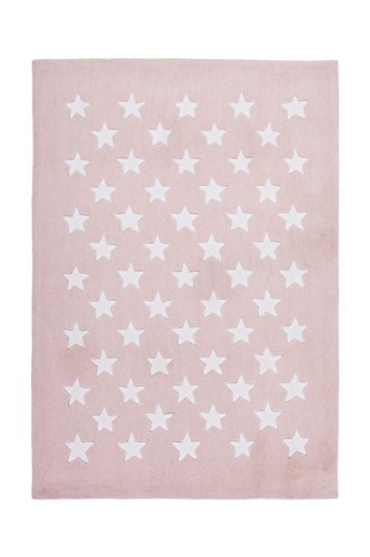 Alfombra niños habitación Carpet Juventud Design Cameroon - Mora Rug Estrellas Modello acrílico 120 cm x 170 cm Rosa/Decoraciones Online Comprar