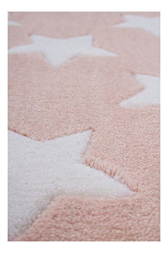 Alfombra niños habitación Carpet Juventud Design Cameroon - Mora Rug Estrellas Modello acrílico 120 cm x 170 cm Rosa/Decoraciones Online Comprar