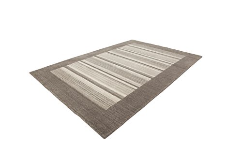 Alfombra Sala de Estar Tapiz Carpet Moderna Design Bhutan - Mebisa Rug Bordura Modello Lana 200 cm x 290 cm Gris/Decoraciones Online Comprar