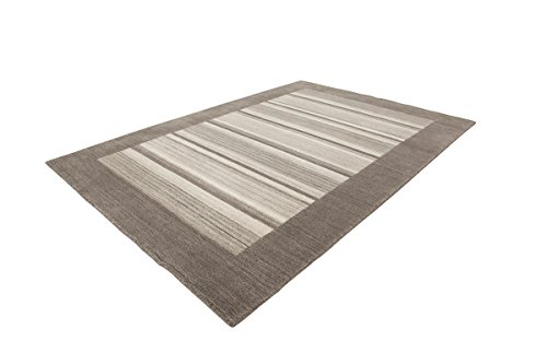 Alfombra Sala de Estar Tapiz Carpet Moderna Design Bhutan - Mebisa Rug Bordura Modello Lana 200 cm x 290 cm Gris/Decoraciones Online Comprar