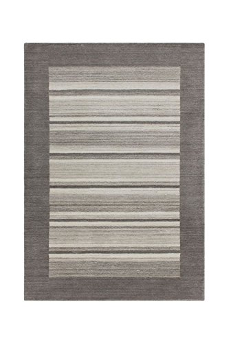 Alfombra Sala de Estar Tapiz Carpet Moderna Design Bhutan - Mebisa Rug Bordura Modello Lana 200 cm x 290 cm Gris/Decoraciones Online Comprar