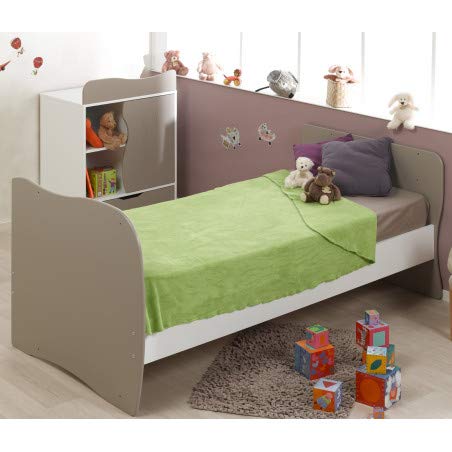 Alfred & Compagnie - Cuna convertible en cama con cajón (70 x 140 cm), color beige y blanco