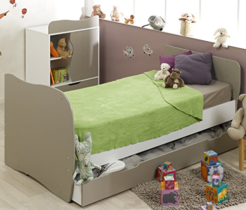 Alfred & Compagnie - Cuna convertible en cama con cajón (70 x 140 cm), color beige y blanco