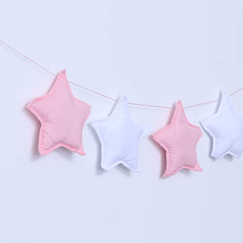 Amosfun - Guirnalda de Estrellas de algodón para Colgar banderines, decoración para habitación de bebé, Dormitorio o decoración de Cuna