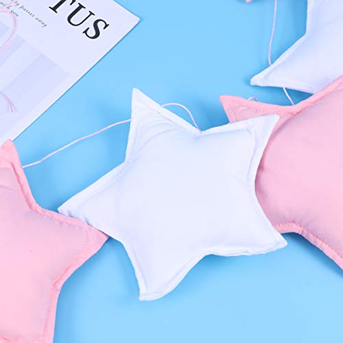 Amosfun - Guirnalda de Estrellas de algodón para Colgar banderines, decoración para habitación de bebé, Dormitorio o decoración de Cuna