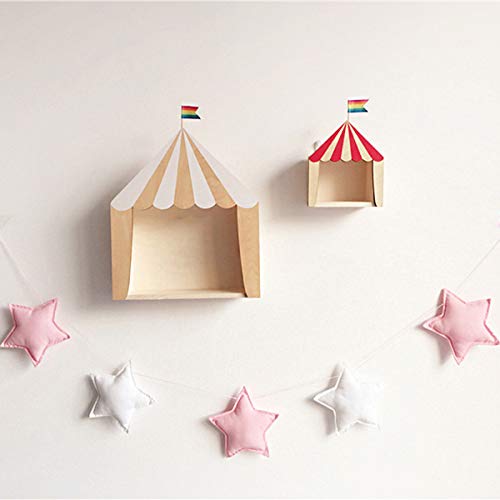 Amosfun - Guirnalda de Estrellas de algodón para Colgar banderines, decoración para habitación de bebé, Dormitorio o decoración de Cuna