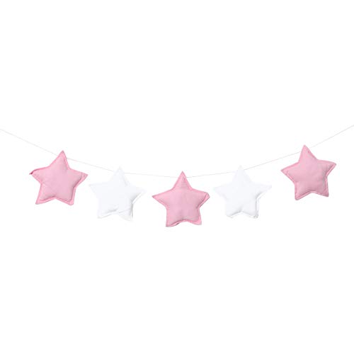 Amosfun - Guirnalda de Estrellas de algodón para Colgar banderines, decoración para habitación de bebé, Dormitorio o decoración de Cuna