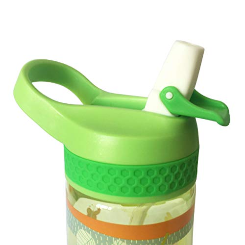 AMTBABY Botella de Tritan reutilizable con sistema antigoteo de 450ml. Facil Apertura. Sin BPA para uso diario y aprendizaje de Bebes y Niños.