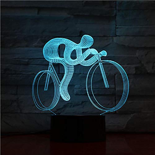 Andar En Bicicleta Lámpara De Ilusión 3D Arte Abstracto 2019 Mejor Venta Hermoso Regalo De Festival Para Niño Usb Led Lámpara De Luz Nocturna 3D Óptico