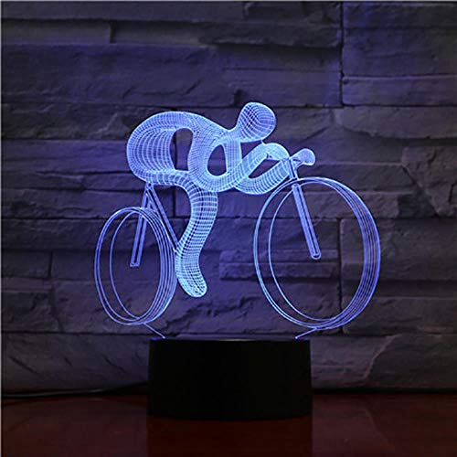 Andar En Bicicleta Lámpara De Ilusión 3D Arte Abstracto 2019 Mejor Venta Hermoso Regalo De Festival Para Niño Usb Led Lámpara De Luz Nocturna 3D Óptico