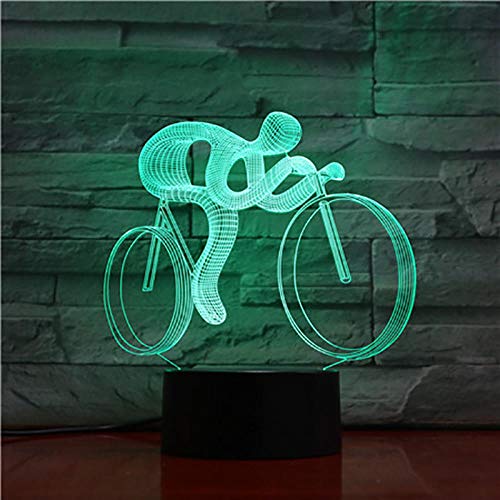 Andar En Bicicleta Lámpara De Ilusión 3D Arte Abstracto 2019 Mejor Venta Hermoso Regalo De Festival Para Niño Usb Led Lámpara De Luz Nocturna 3D Óptico