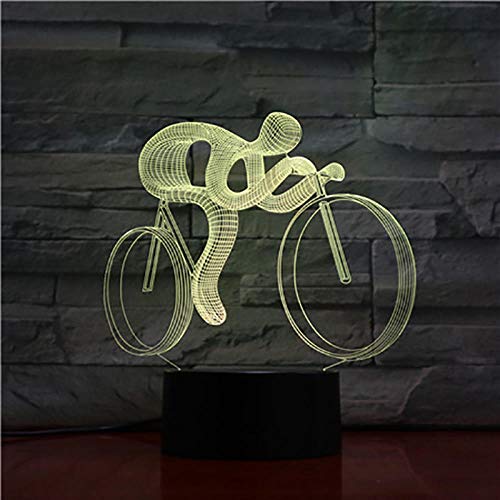 Andar En Bicicleta Lámpara De Ilusión 3D Arte Abstracto 2019 Mejor Venta Hermoso Regalo De Festival Para Niño Usb Led Lámpara De Luz Nocturna 3D Óptico