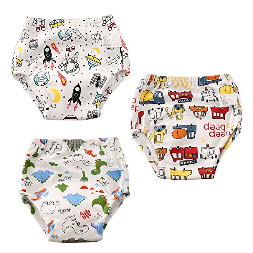 Aolawu Bebé Niño Niña Bragas de Aprendizaje Dibujo Estampado Pack de 3 para Bebé 14-17 Kg Espacio