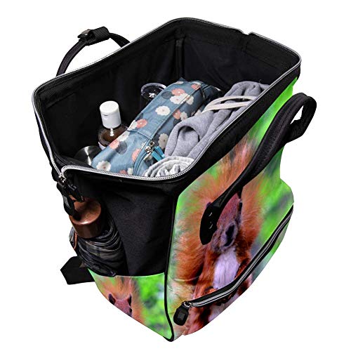 Ardilla Cambio de mochila, bolsa de pañales para bebés Bolsas de pañales para mochilas con pañales para el cuidado del bebé Capacidad duradera, elegante y grande para mamá y papá