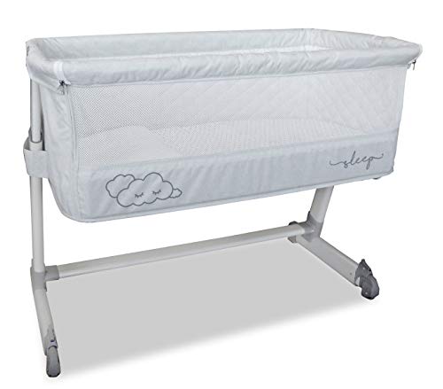 Asalvo 17000 BED SIDE CRIB CLOUDS GREY, gris