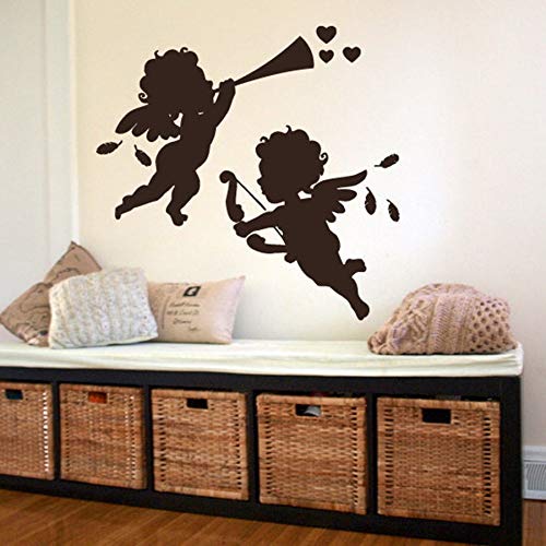 ASFGA Cielo Pegatinas de Pared alas de ángel Lindo bebé guardería calcomanías de Pared decoración del hogar Bedoom Troquelado Modo retráctil Dormitorio extraíble Regalo 42x43 cm