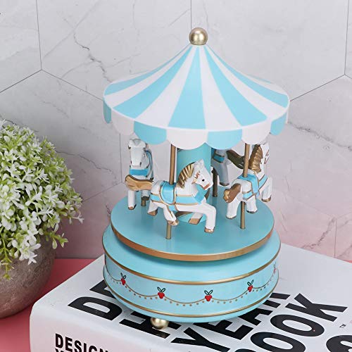 AUNMAS Carrusel Caja de música Juguete para niños Merry-Go-Round Caja de música para Navidad Boda Regalo de cumpleaños Regalo de niña Decoración para el hogar (2#)