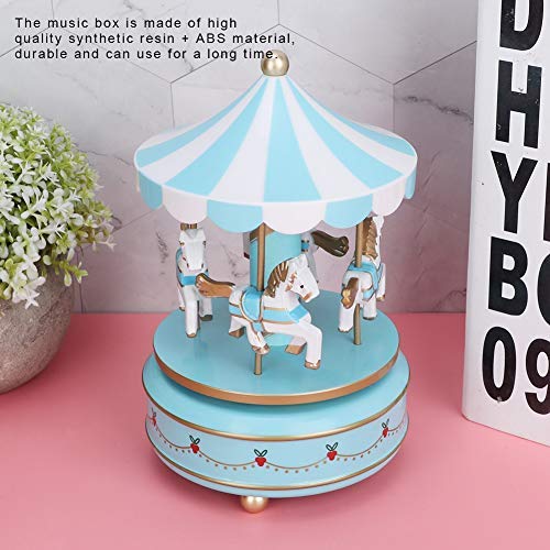 AUNMAS Carrusel Caja de música Juguete para niños Merry-Go-Round Caja de música para Navidad Boda Regalo de cumpleaños Regalo de niña Decoración para el hogar (2#)