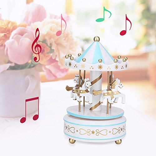 AUNMAS Merry-Go-Round Music Box Carrusel Caja Musical para Navidad Boda Regalo de Cumpleaños Tienda de Exhibición Artesanía Decoración del Hogar (2#)