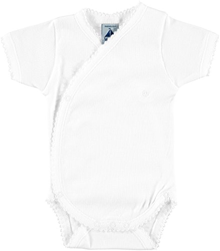 BABIDU 1157 Body m/c Cruzado Canale 1x1 Ropa de Bautizo, Blanco (Blanco 1), 68 (Tamaño del Fabricante:6) Unisex bebé