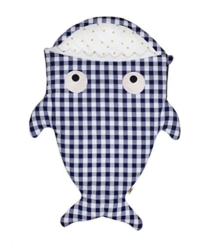 Baby Bites ORIGINAL - Saco de dormir VICHY AZUL, estampado MUFFINS - Modelo INVIERNO