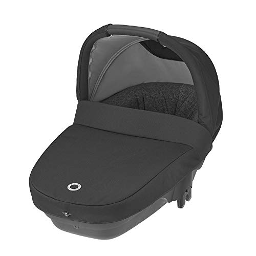 Baby Comfort Amber Plus - Capazo ligero y compacto de nacimiento a 6 meses, color negro (0-10 kg)