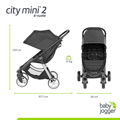 Baby Jogger City Mini 2 de 4 Ruedas Capri. Silla de paseo desde nacimiento hasta 22kg. Color turquesa