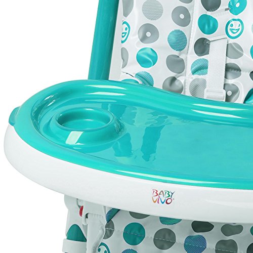 BABY VIVO Trona de bebe Silla para Niños con Bandeja para Niño de 6 meses a 3 años Tippy Turquesa - en diferentes colores