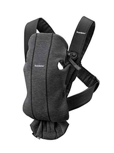 BABYBJÖRN Mochila Porta Bebé Mini, 3D Jersey, Gris Carbón