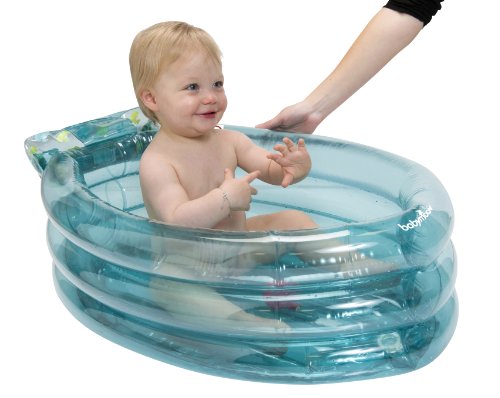 Babymoov A019409 - Bañera hinchable y evolutiva con tumbona inflable y amovible integrada, color azul