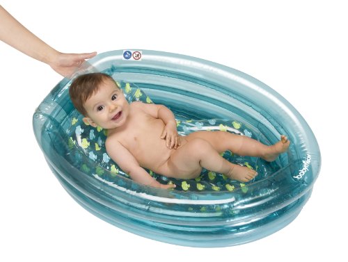 Babymoov A019409 - Bañera hinchable y evolutiva con tumbona inflable y amovible integrada, color azul