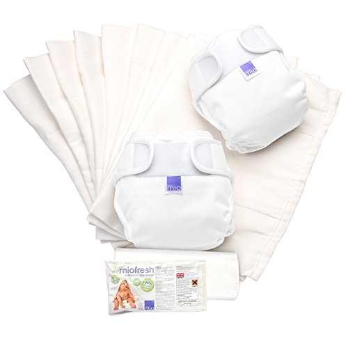 Bambino Mio Miosoft - Set de pañales de tela, diseño Blanco, talla 2, 9 kg+