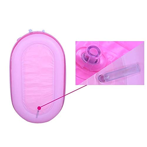 Bañera Inflable Plegable portátil de Interior Familiar, PVC Ovalado Azul Engrosado Independiente de Tres Capas, con Bomba de Aire eléctrica, para niños, Adultos, baño SPA (Color: Rosa)