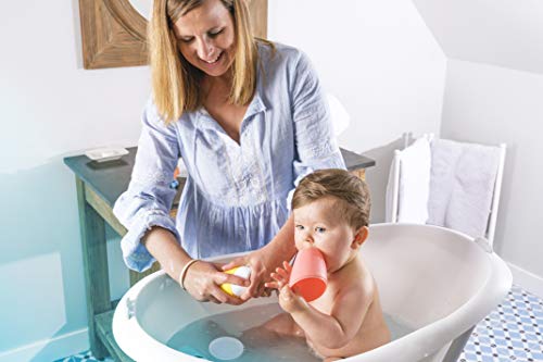 Bañera para Bebé, Ergonómica y con Desagüe Para 0-12 Meses, Blanco