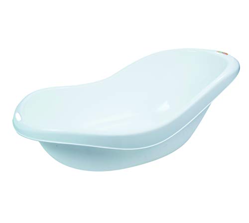 Bañera para Bebé, Ergonómica y con Desagüe Para 0-12 Meses, Blanco