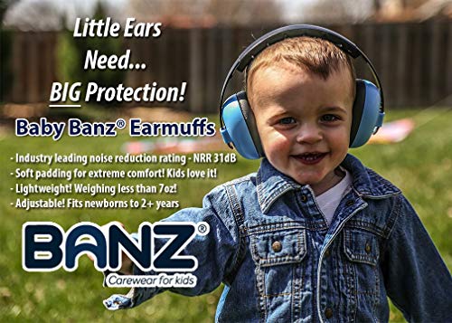 BANZ BABY EAR DEFENDERS, Protector acustico con almohadillas para bebés de 0 a 2 años. (Azul)