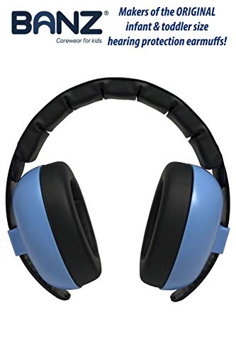 BANZ BABY EAR DEFENDERS, Protector acustico con almohadillas para bebés de 0 a 2 años. (Azul)