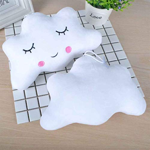 Beaums Forma de señora Girls Mujeres estrella de la luna nube Emoticon felpa corta almohadilla de tiro de la siesta almohada colgante lindo muñecas