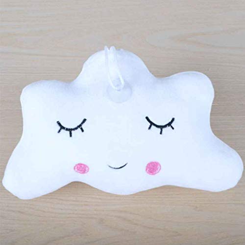 Beaums Forma de señora Girls Mujeres estrella de la luna nube Emoticon felpa corta almohadilla de tiro de la siesta almohada colgante lindo muñecas