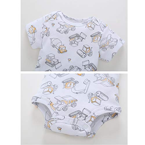 Bebé Body Pack de 5 - Mono Niños Mameluco Manga Corta para Trajes Baño Ropa de Verano Algodón Pelele Coche 6-9 Meses