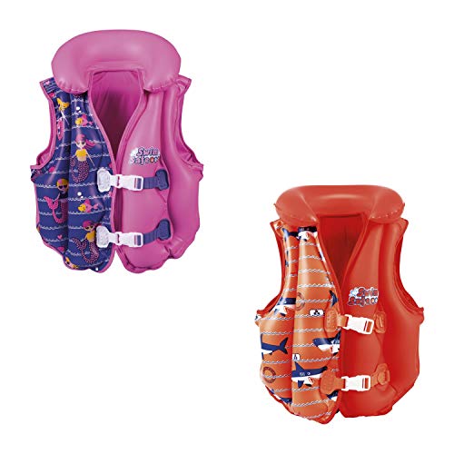 Bestway Swim Safe 32156 Chaleco Inflable Deluxe con Forro, Unisex Adulto, 3-6 Años