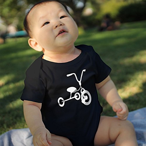 Bicicleta y Triciclo negro para papá y bebé a juego camisa y body -  Negro -  papà-L/bebé-12 meses