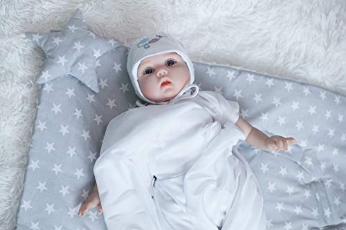 BlueberryShop Minky manta de forro polar para envolver al bebé en el coche| Saco de dormir para bebés recién nacidos | Para bebés de 0-3 meses | 78 x 78 cm | Blanco Estrella