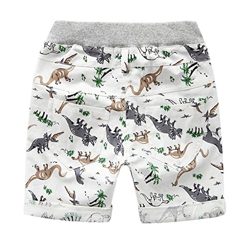 BOBORA Pantalones Cortos Bebe Niño, Pantalones Cortos de Dinosaurio de Verano para Niños de 2-6 años