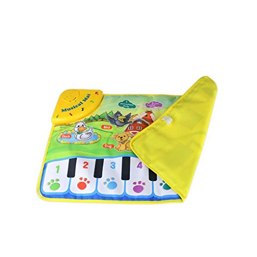 Bobury 37x60cm alfombra musical de bebé Alfombrilla de juego para niños Baby Piano Música regalo bebé educativo alfombra