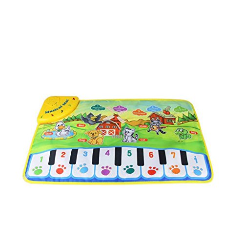 Bobury 37x60cm alfombra musical de bebé Alfombrilla de juego para niños Baby Piano Música regalo bebé educativo alfombra