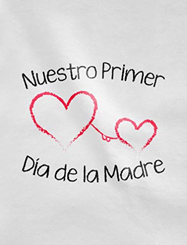 Body de Manga Corta para bebé - Nuestro Primer Día de la Madre - para Mamá en su Día 3-6 Mes Rosa