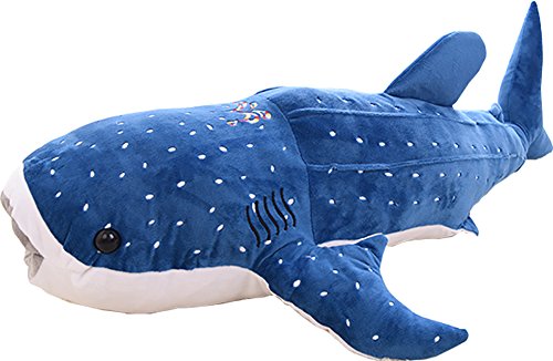 bonways 75 cm grandes bebé lindo Super suave peluche de peluche de tiburón ballena delfín almohada muñecas juguetes para chilren los amantes regalos azul azul Talla:100cm