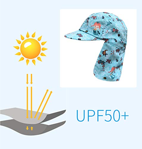 Boomly Bebé Niño Sombrero para el Sol con Proteccion de Cuello Gorra de Visera protección UV Protector Solar Playa Sombrero de Verano Gorra de Pesca