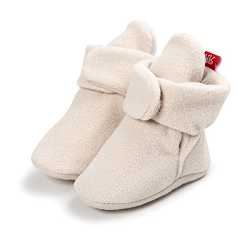 Botas de Niño Calcetín Invierno Soft Sole Crib Raya de Caliente Boots de Algodón para Bebés (0-6 Meses, Caqui, Tamaño de Etiqueta 11)